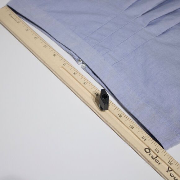 Brooks Brothers Light Blue Front Pleated Skirt 100% Cotton Women Size 10 (A3) - Picture 10 of 10